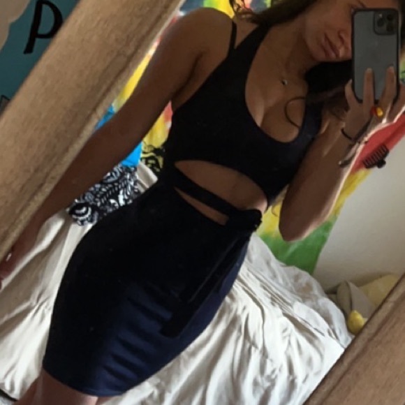 PrettyLittleThing Dresses & Skirts - Prettylittlething navy blue dress